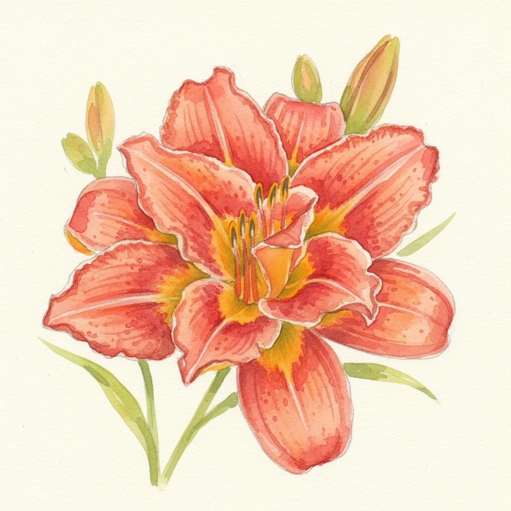 Double Punch Coral Daylily